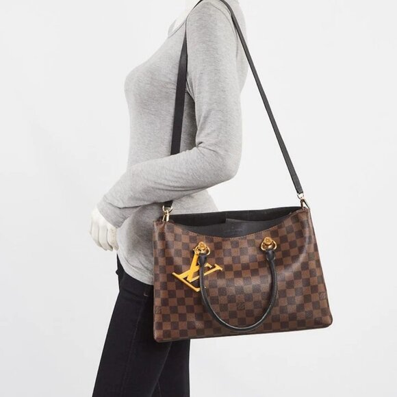 Louis Vuitton Black Damier Canvas Riverside Tote Bag - Picture 1 of 12